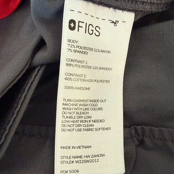 Figs Women's Charcoal Gray High Waist Zamora Jogger Scrub Pants. Sz. L EUC - Picture 12 of 12